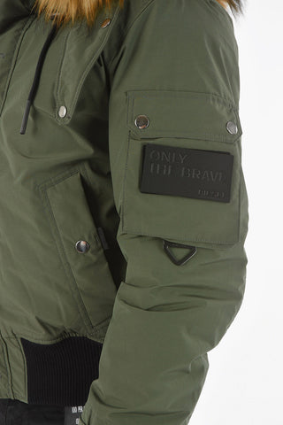 Padded W-JAME Puffer with Faux-furred HoodW-JAME GIACCA