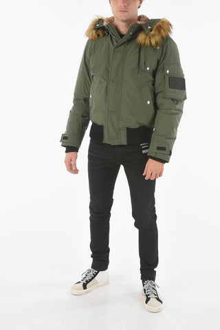 Padded W-JAME Puffer with Faux-furred HoodW-JAME GIACCA