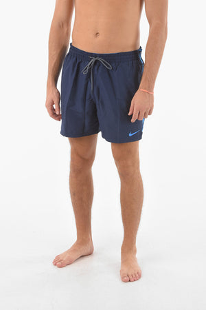 SWIM Boxer Swim Shorts with Logo Side Band