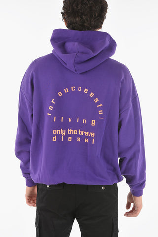 Printed S-UMMERZ Half-zip Hooded Sweatshirt with Maxi Pocket