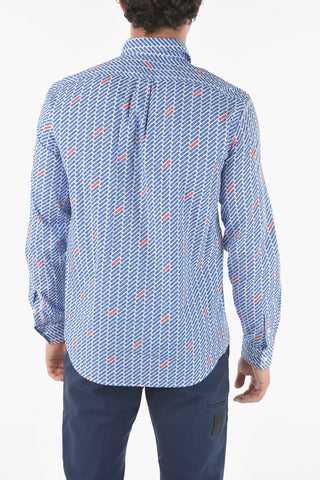 Camicia S-VEN-MOHAWK in Poplin di Cotone con Stampa Monogram