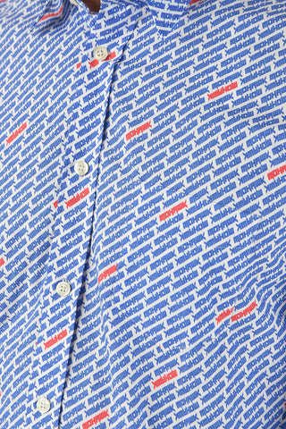 Camicia S-VEN-MOHAWK in Poplin di Cotone con Stampa Monogram