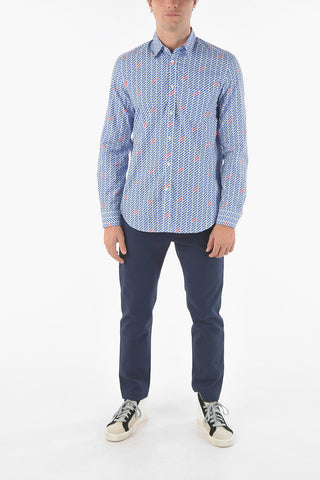 Camicia S-VEN-MOHAWK in Poplin di Cotone con Stampa Monogram