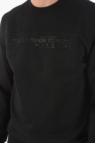 Embossed Print S-CORY Crew Neck Sweatshirt