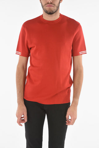 Stretched T-shirt with Contrasting Bands