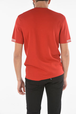 Stretched T-shirt with Contrasting Bands