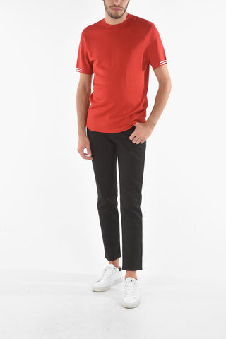 Stretched T-shirt with Contrasting Bands