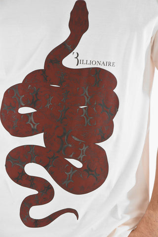T-shirt girocollo con stampa serpente