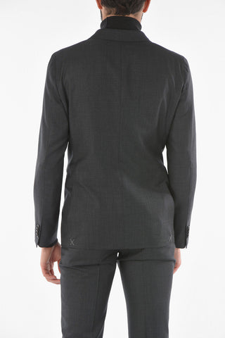 CC COLLECTION side vents peak lapel 3-button double breasted suit