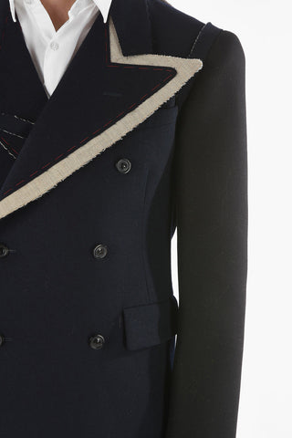MM10 Peak Lapel Double-breasted Destructured Blazer