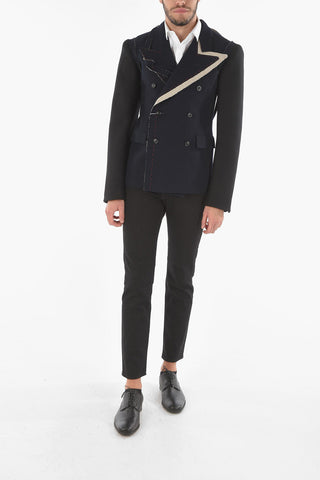 MM10 Peak Lapel Double-breasted Destructured Blazer