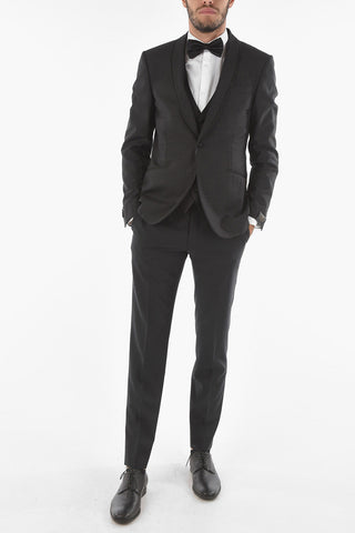 center vent shawl lapel CERIM. ACADEMY 3 piece waistcoat suit