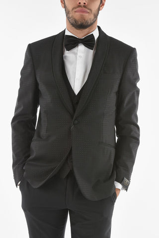 center vent shawl lapel CERIM. ACADEMY 3 piece waistcoat suit