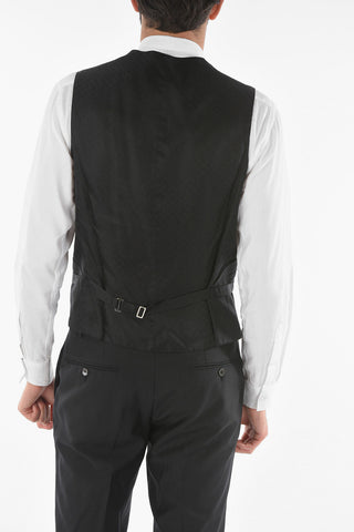 center vent shawl lapel CERIM. ACADEMY 3 piece waistcoat suit