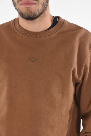 Crew-neck Sweatshirt with Embroidered Logo