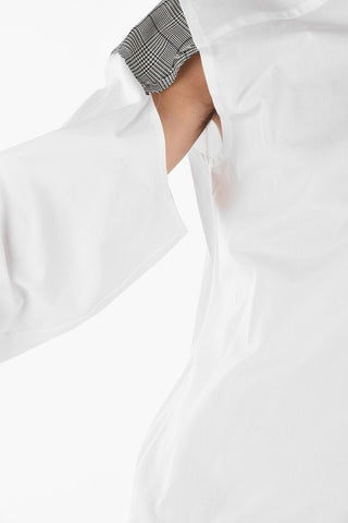 HOMME PLUS Classic Collar Houndstooth Detail Shirt