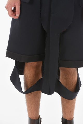 MM10 Destructured Pants with Raw-cut Edges Detail