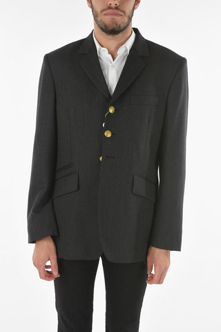 MM10 Satin Lining Herringbone Wool Blazer