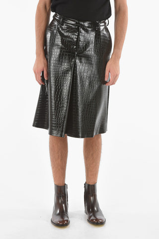 MM10 Skort in Ecopelle a effetto Coccodrillo