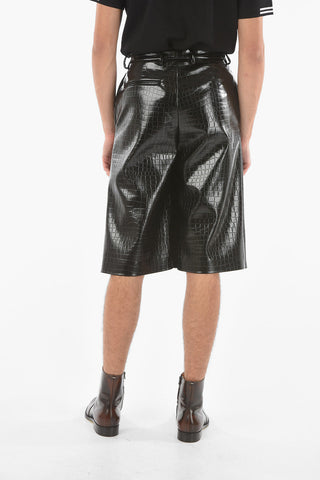 MM10 Skort in Ecopelle a effetto Coccodrillo