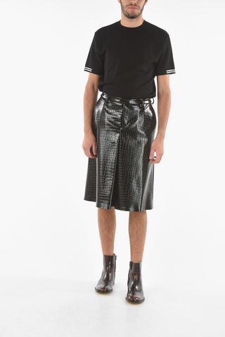 MM10 Skort in Ecopelle a effetto Coccodrillo