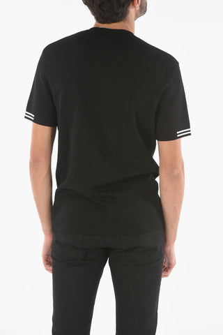 Stretched T-shirt with Contrasting Bands