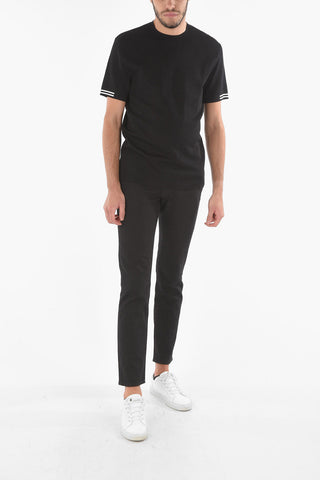 Stretched T-shirt with Contrasting Bands