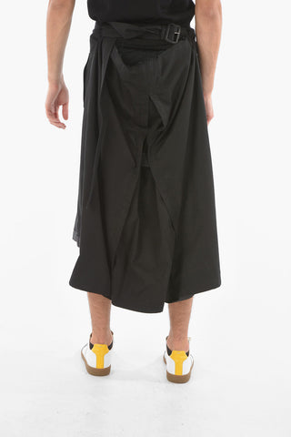 MM10 Destructured Belted Pants with Raw-cut Edge