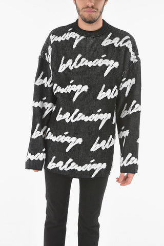 Crew Neck All Over Logo 3D SCRIBBLE Pullover