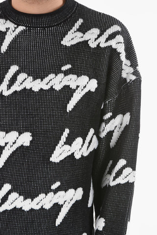 Crew Neck All Over Logo 3D SCRIBBLE Pullover