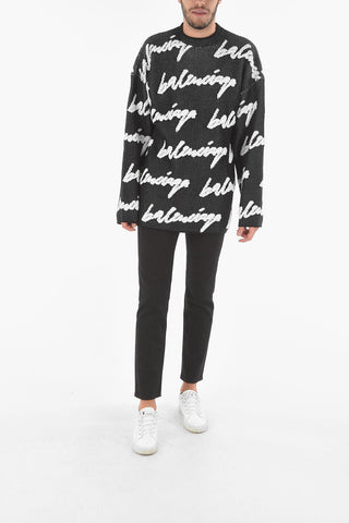 Crew Neck All Over Logo 3D SCRIBBLE Pullover