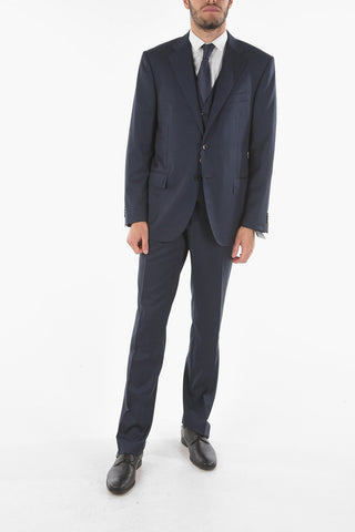 3-Piece LEADER Pin Check Virgin Wool Suit