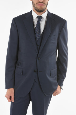 3-Piece LEADER Pin Check Virgin Wool Suit