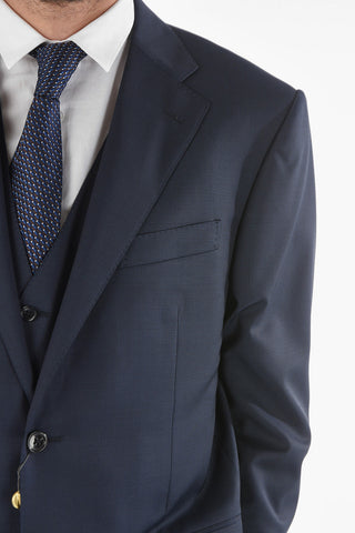 3-Piece LEADER Pin Check Virgin Wool Suit