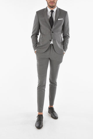 Virgin Wool Blend SMOKE MEL Lined Suit