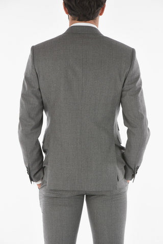 Virgin Wool Blend SMOKE MEL Lined Suit