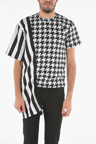 HOMME PLUS Double Patterned Crew-neck T-shirt