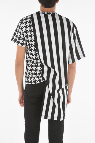 HOMME PLUS Double Patterned Crew-neck T-shirt