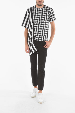 HOMME PLUS Double Patterned Crew-neck T-shirt