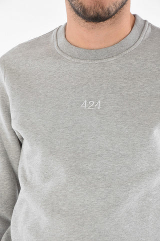 Embroidered Cotton Crew-Neck Sweatshirt