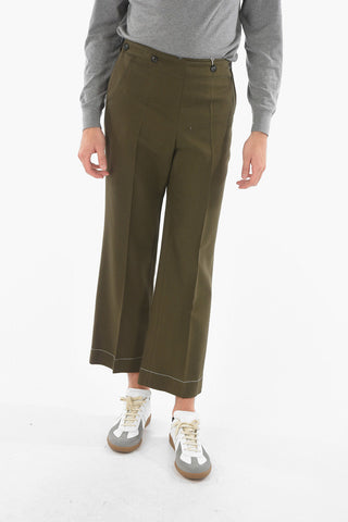 MM10 Pantaloni in Misto Lana Twill con Doppia Chiusura