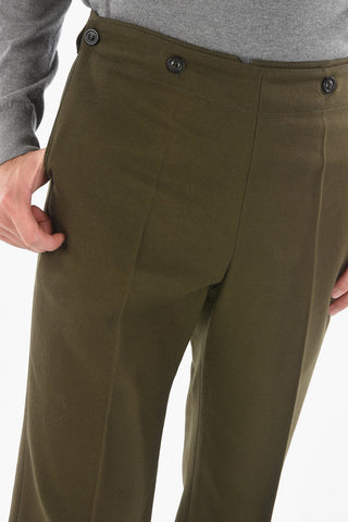 MM10 Pantaloni in Misto Lana Twill con Doppia Chiusura