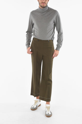 MM10 Pantaloni in Misto Lana Twill con Doppia Chiusura