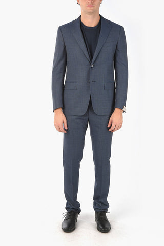 2 Button MANTUA Micro Check Virgin Wool Suit