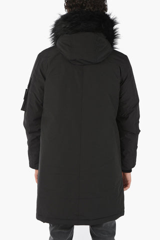 Padded W-COLBY Multipocketed Jacket with Faux Fur Detailing