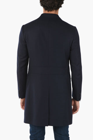 CC COLLECTION Virgin Wool Double-breasted Coat with Peak Lapel