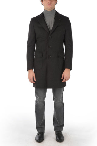 CC COLLECTION Virgin Wool Coat with Iconic Beetle Brooch
