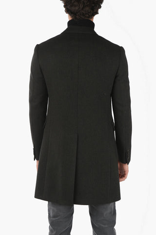 Cappotto Monopetto in Twill di Lana Vergine 