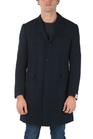 Checkered Virgin Wool Blend Coat