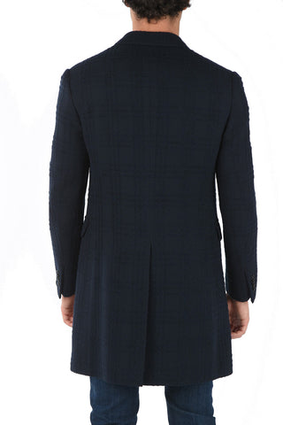 Checkered Virgin Wool Blend Coat